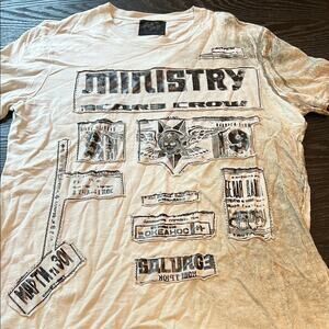 Salvage White Short Sleeve Tee with Graphic Design